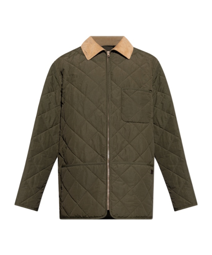 Bally Diamond-quilted Jacket In Green