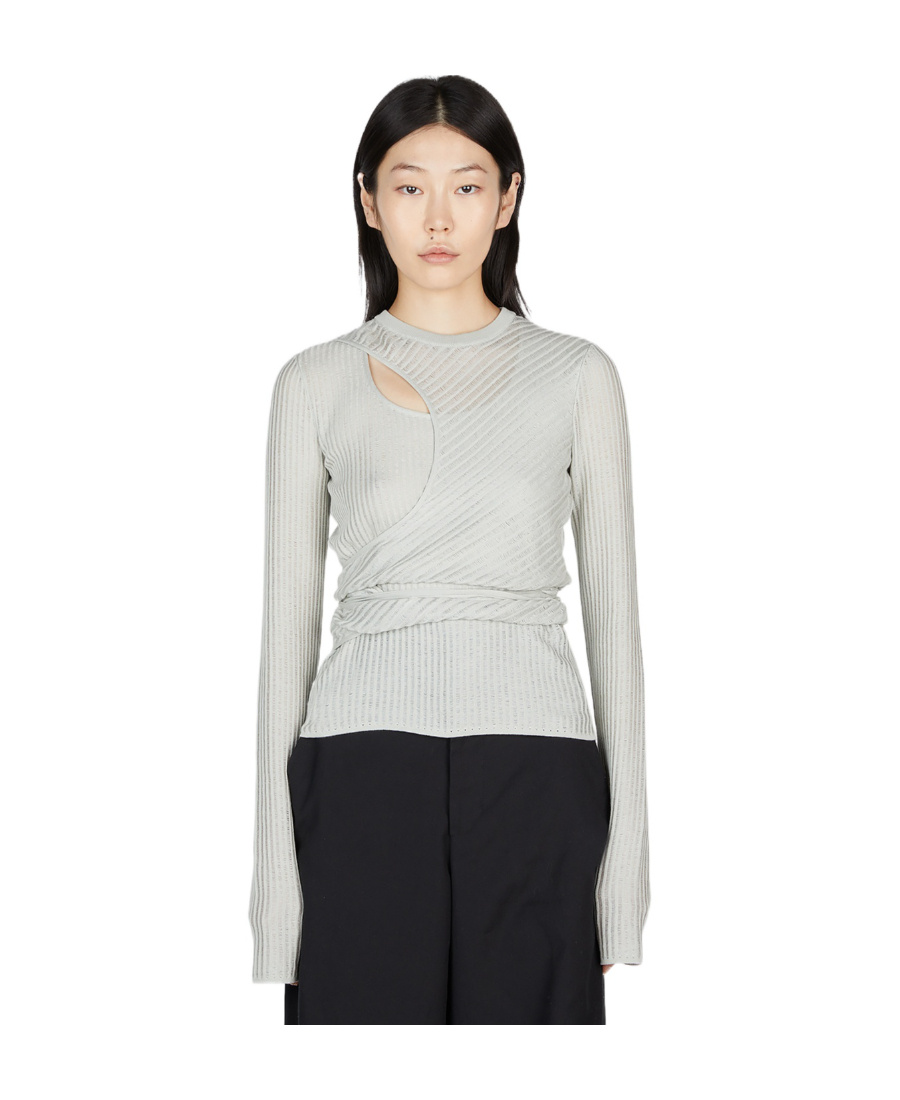 Ann Demeulemeester Woman Sweater Light Grey Size M Cotton In White