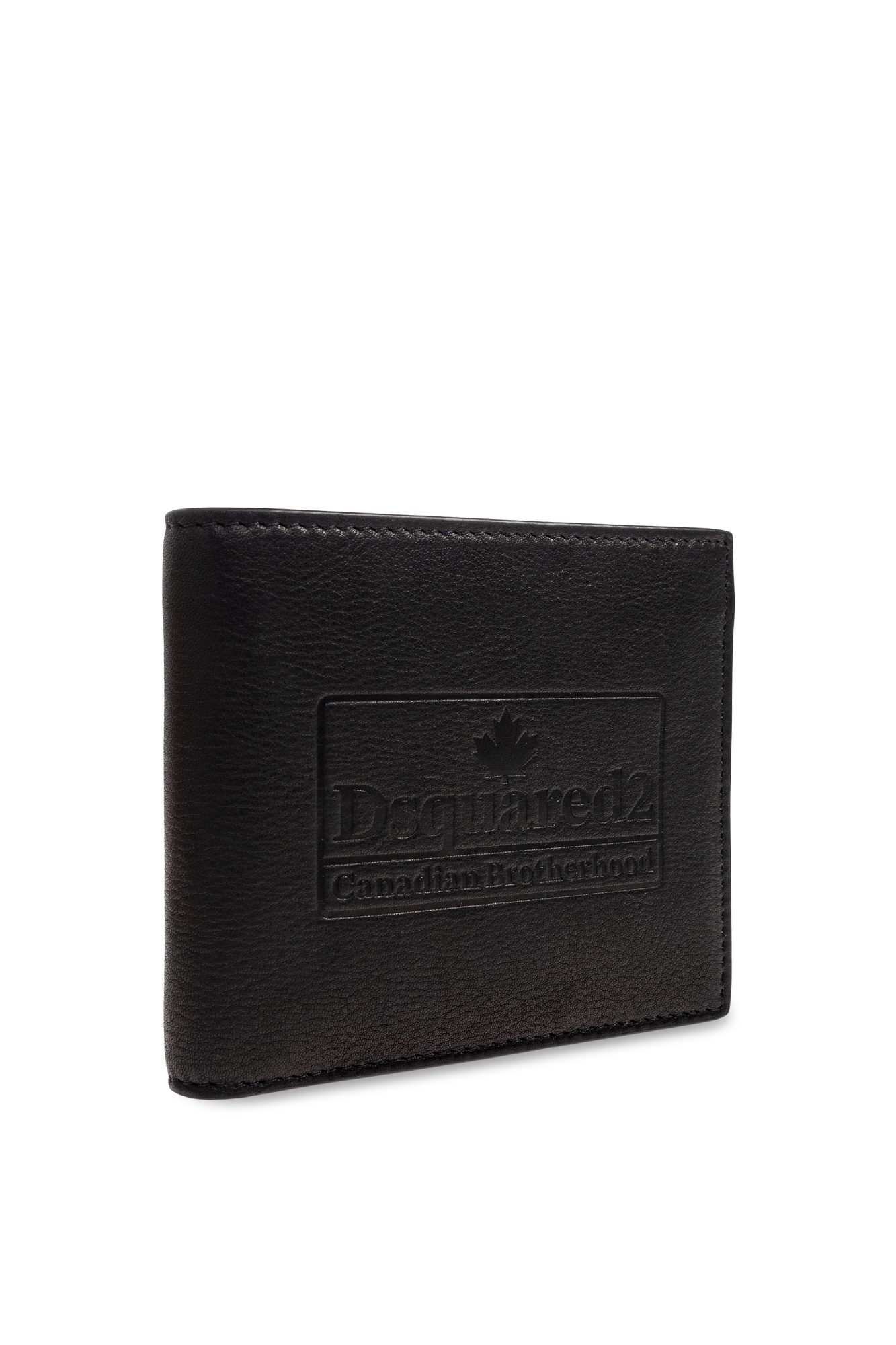 Dsquared2 Embossed Logo Leather Wallet In Black