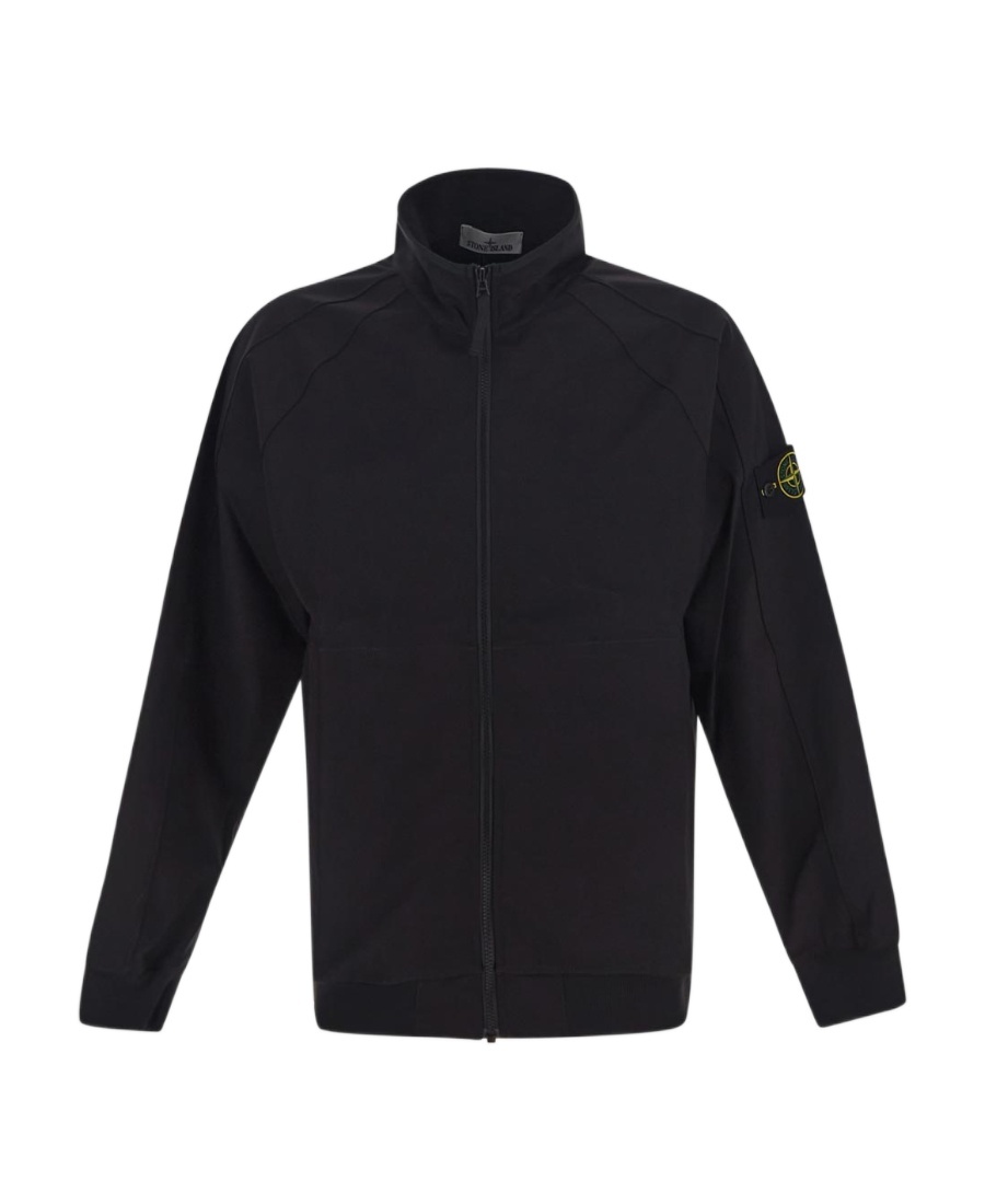 Stone Island Zip-up Lightweight Jacket In Black