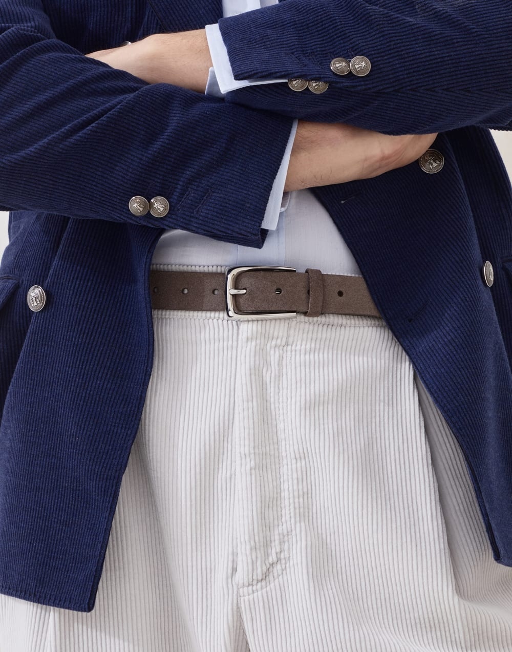 Brunello Cucinelli Braided Reversed Leather Belt In Brown