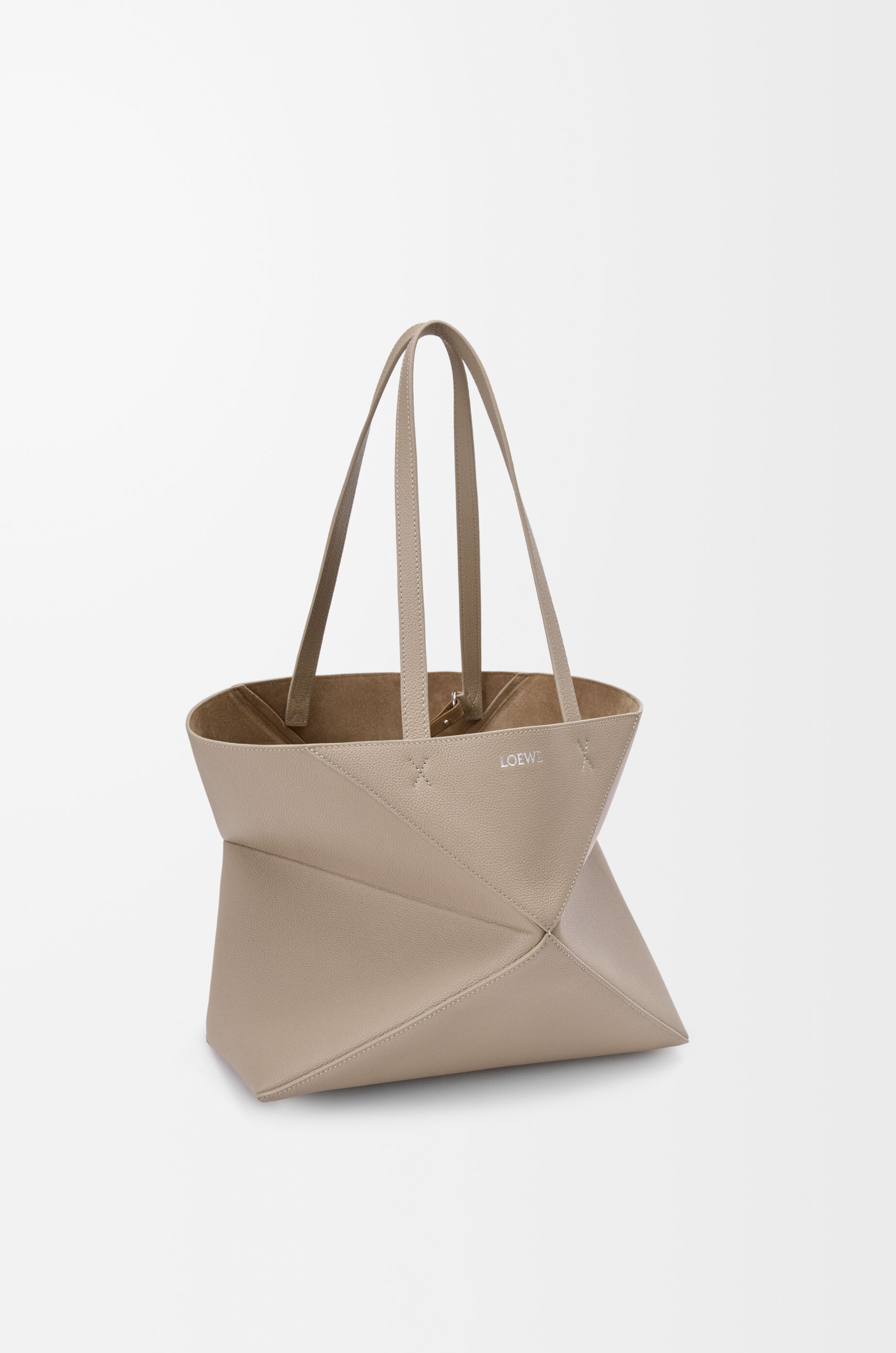 Loewe Medium Leather Puzzle Fold Tote Bag In Brown