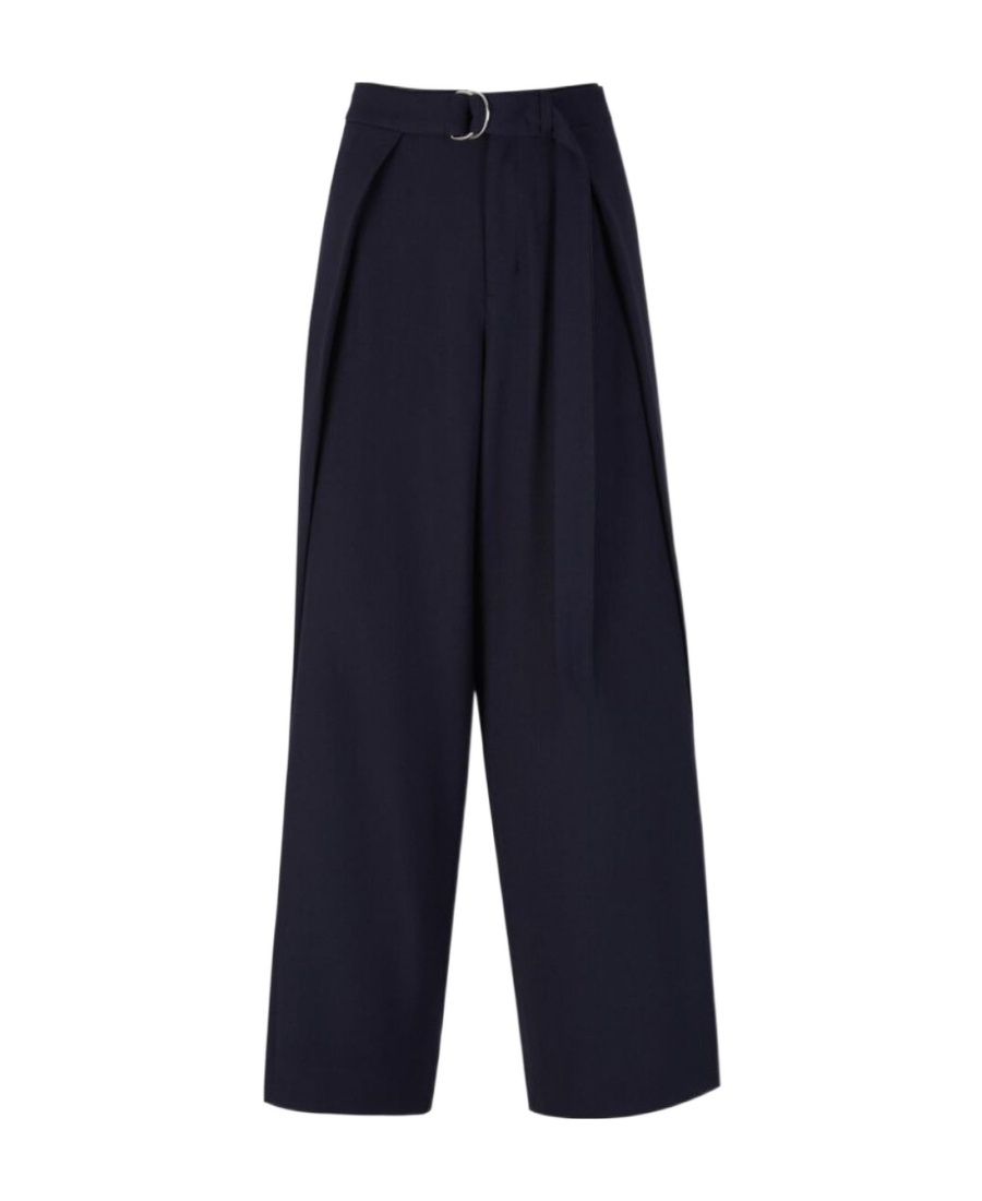 Ami Alexandre Mattiussi Ami Paris Belted Wide Leg Pants In Black