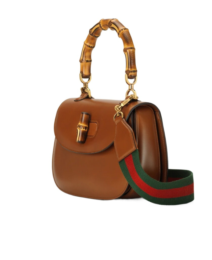 Gucci Leather Handbag In Brown