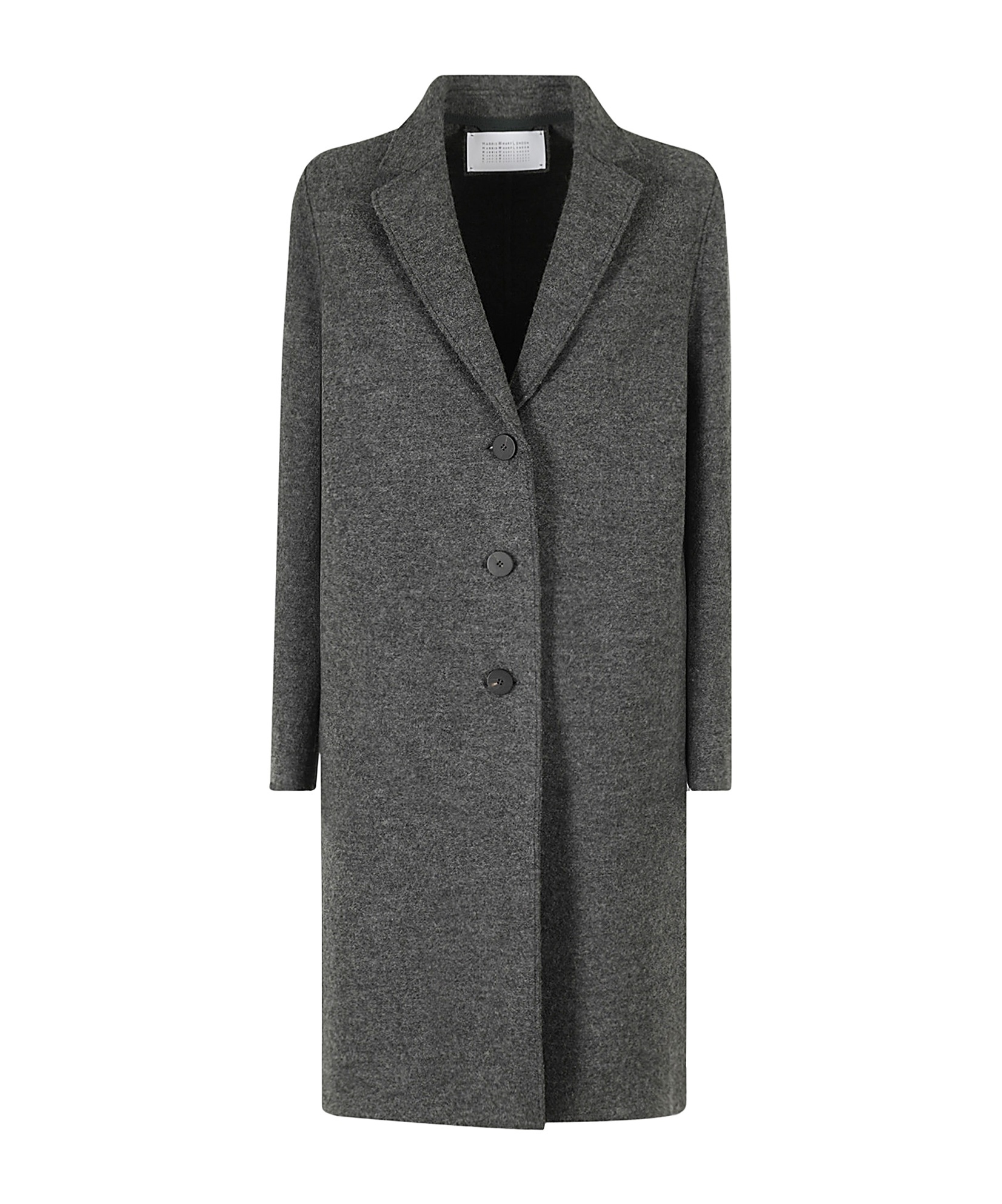 Harris Wharf London Single-breasted Wool Coat In Boiled In Black