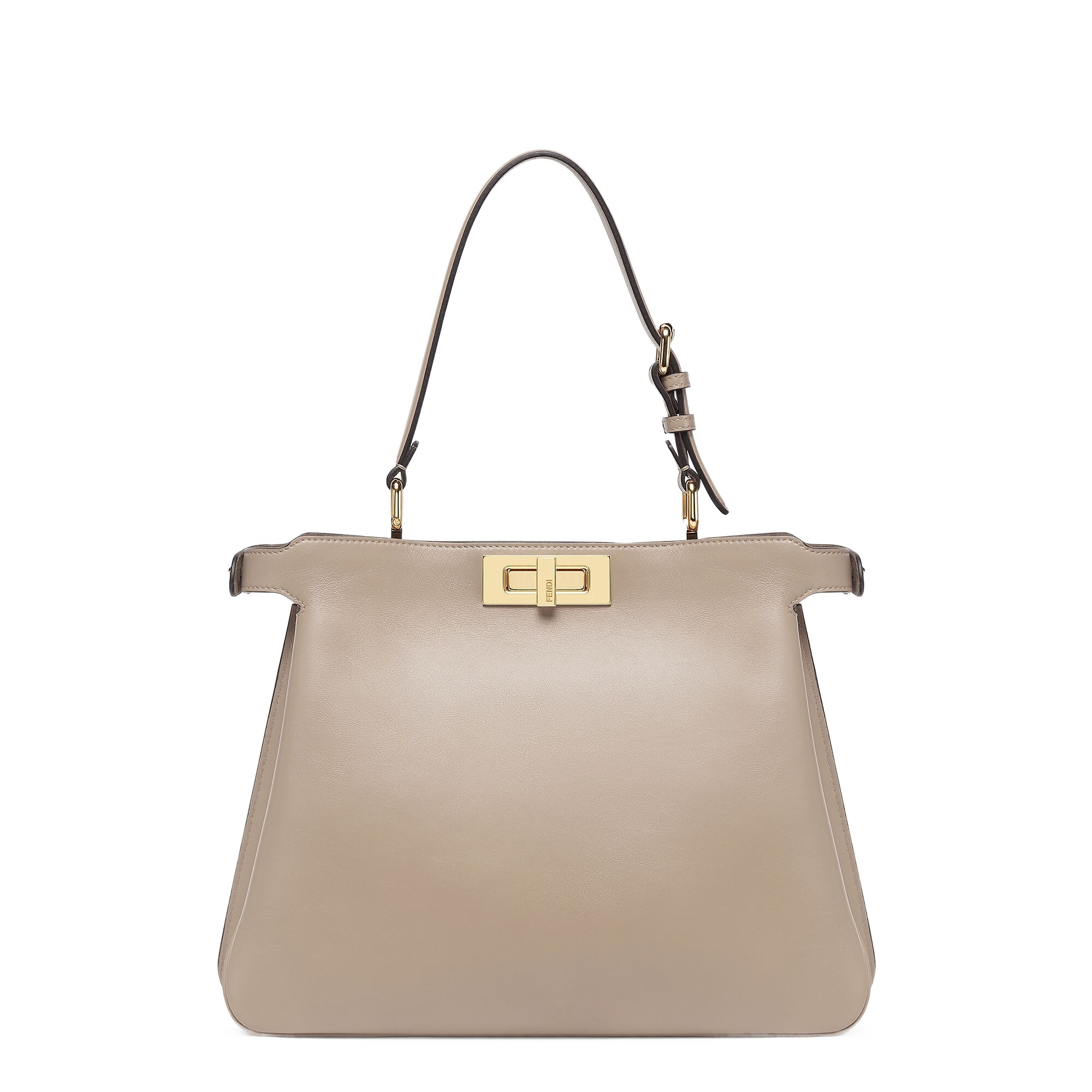 Fendi Signature Medium Peekaboo Soft Bag In Nude