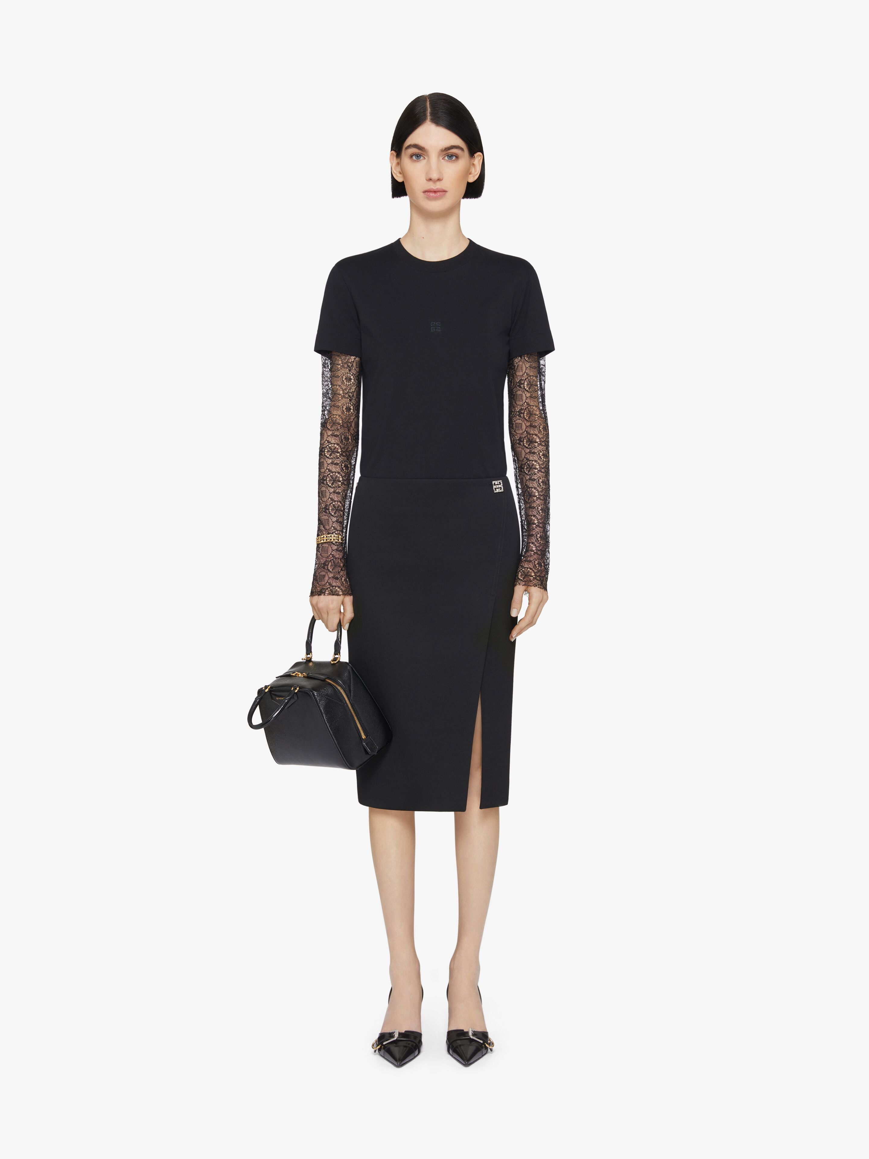 Givenchy Skirt In Wool With 4g Detail In Black
