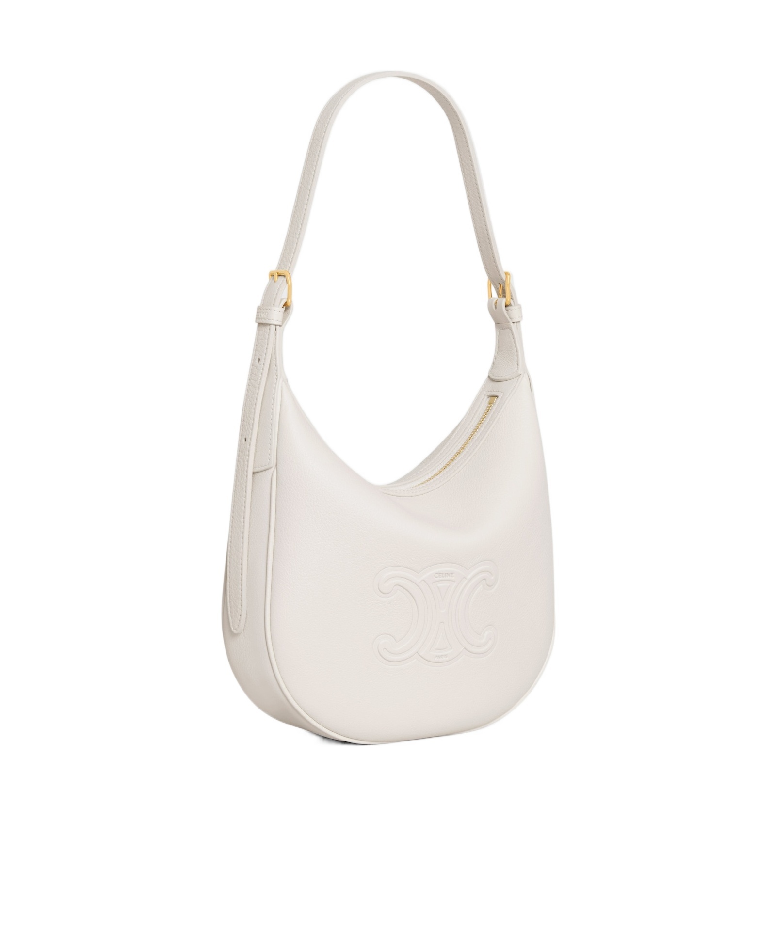 Celine Small Heloïse Bag In Supple Grained Calfskin In White