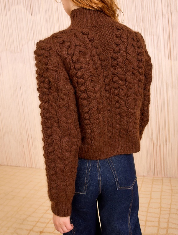 Ulla Johnson Albia Alpaca Knit Pullover Shirt In Brown