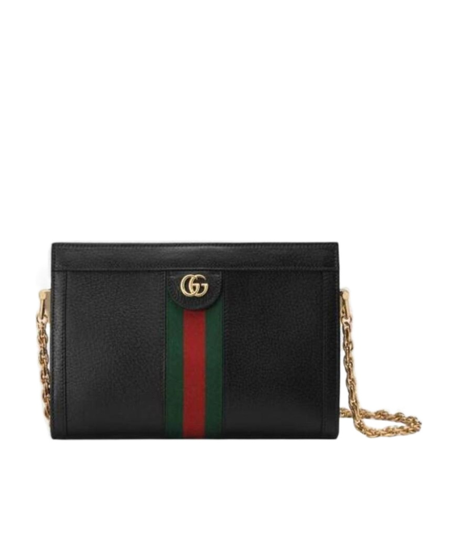 Gucci Ophidia Small Leather Shoulder Bag In Black