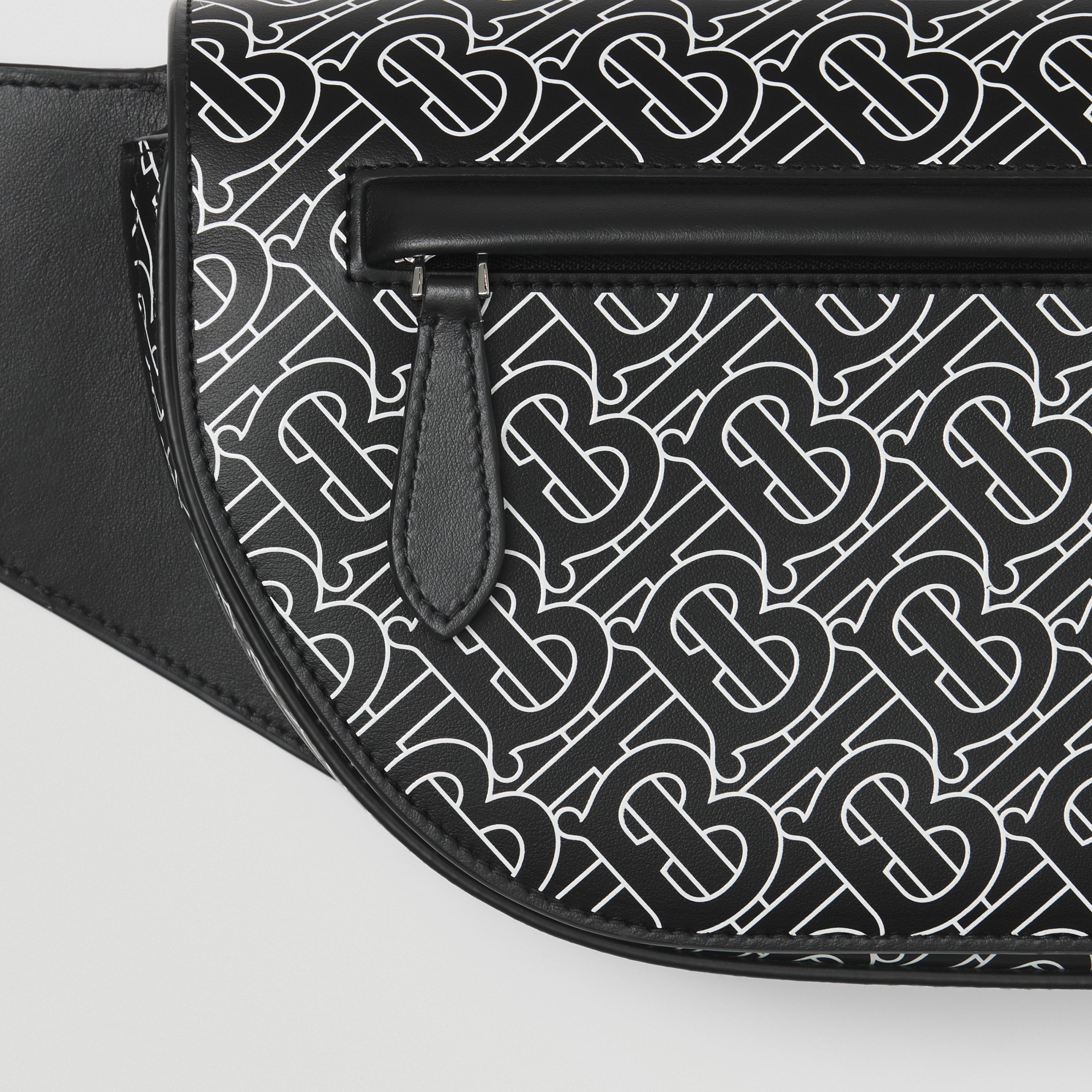 Burberry Olympia Tb Monogram-print Belt Bag In Black