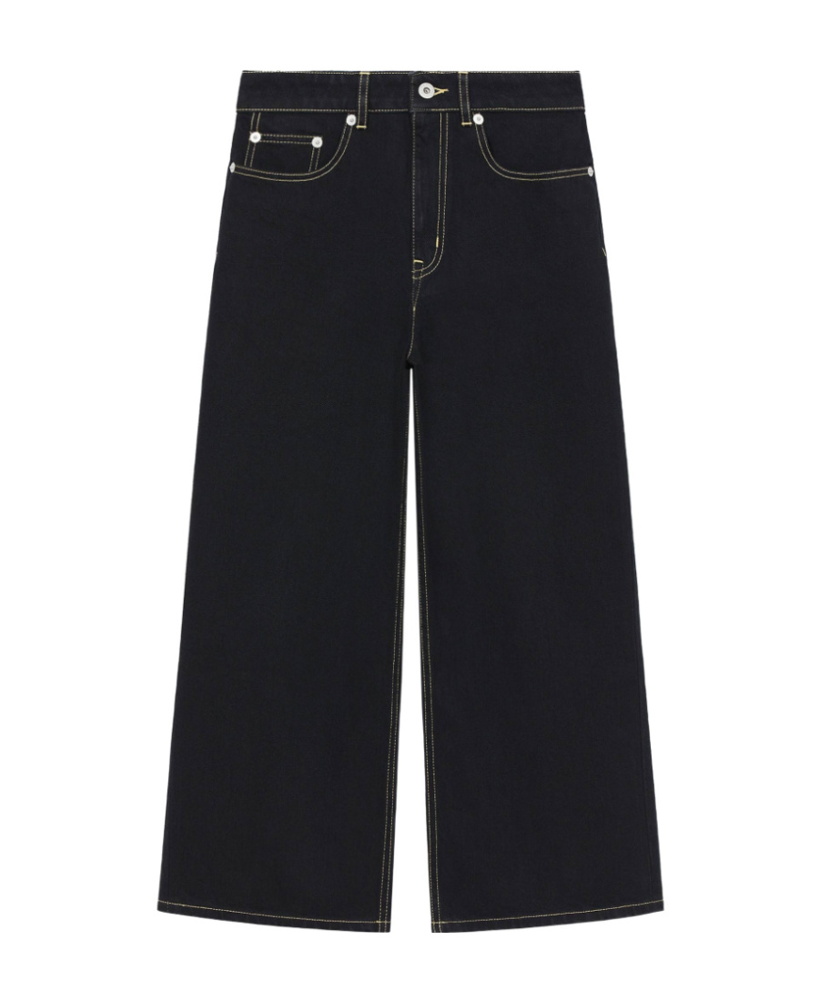 Kenzo Sumire High-rise Cropped Jeans In Black