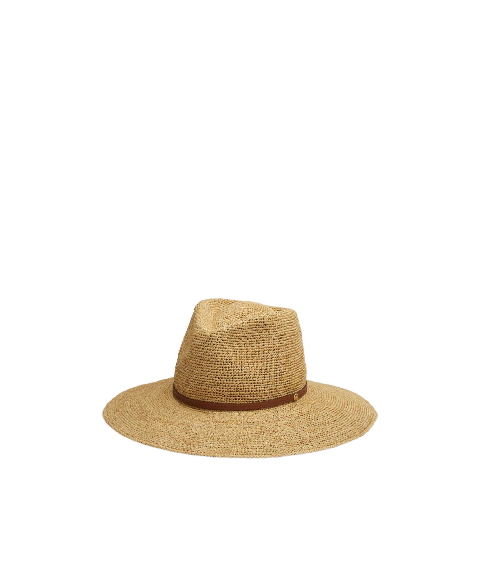Rag & Bone Leather-trimmed Wide-brim Raffia Hat