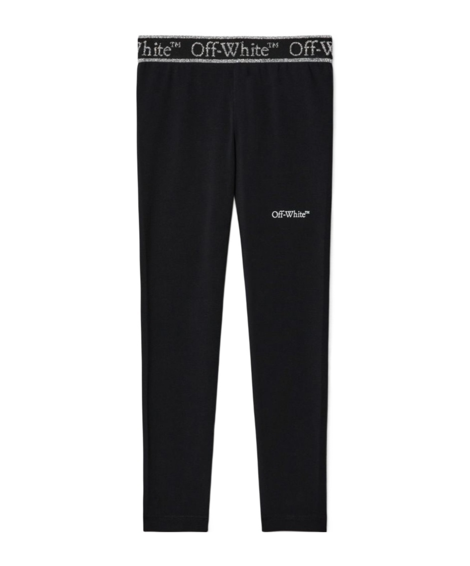 Off-white Bookish Logo Band Leggings In Black