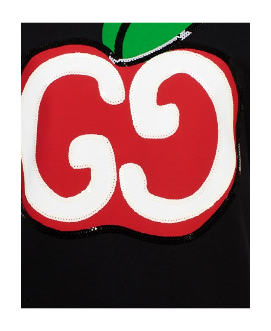 Gucci Gg Apple Logo T-shirt In Black