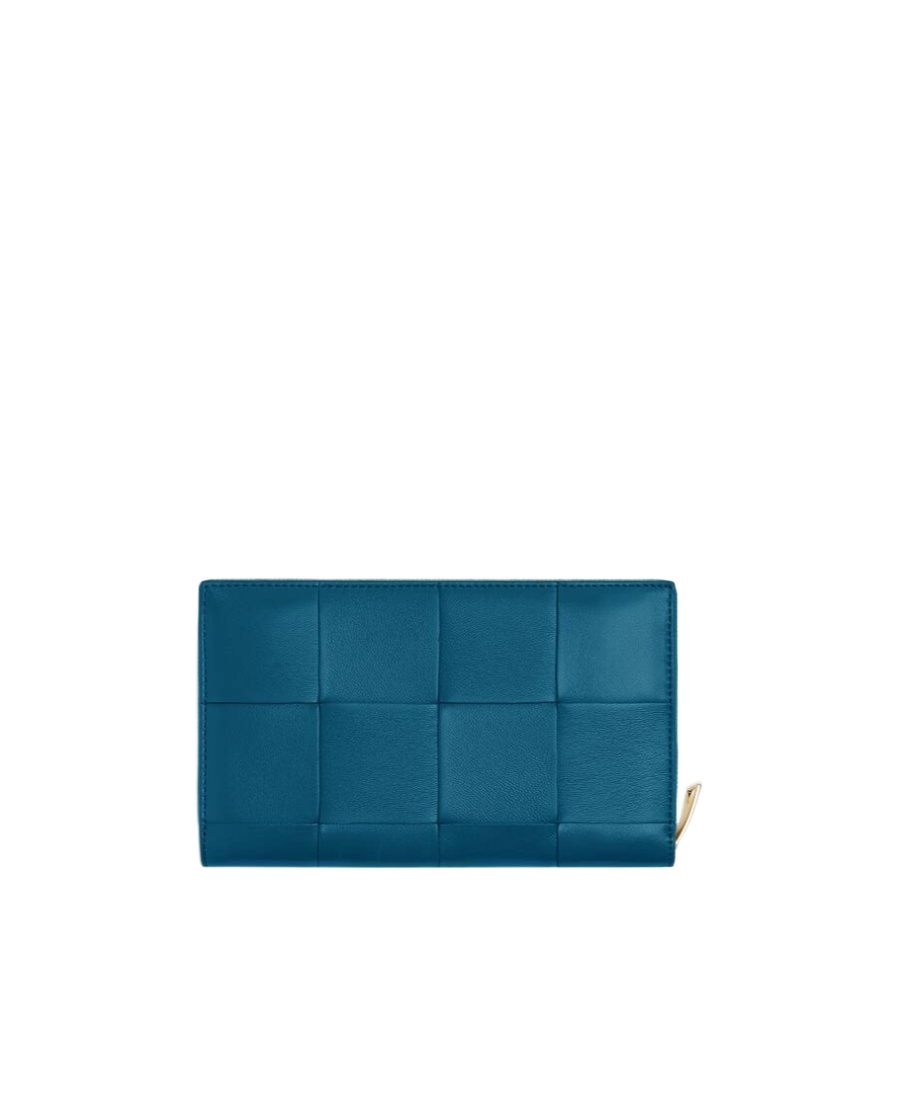 Bottega Veneta Cassette Zipper Wallet In Blue