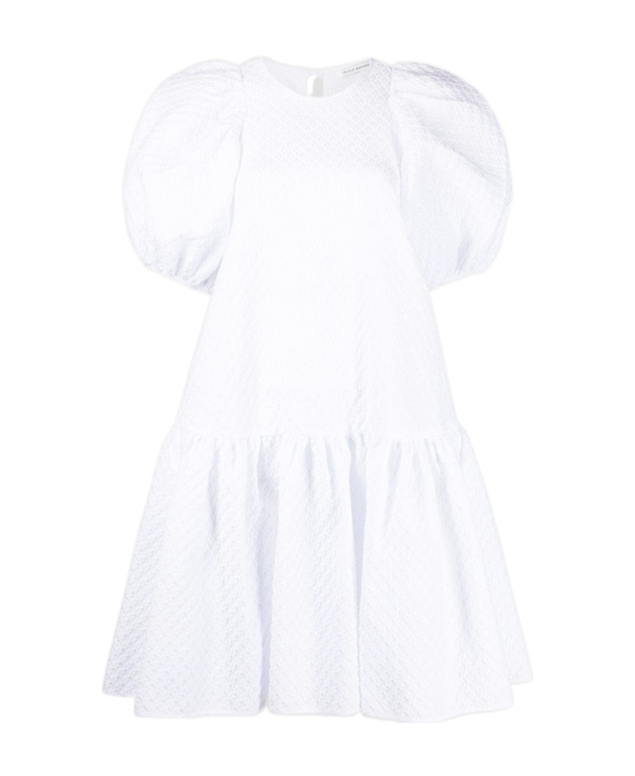 Cecilie Bahnsen Voluminous Puff Sleeve Mini Dress In White