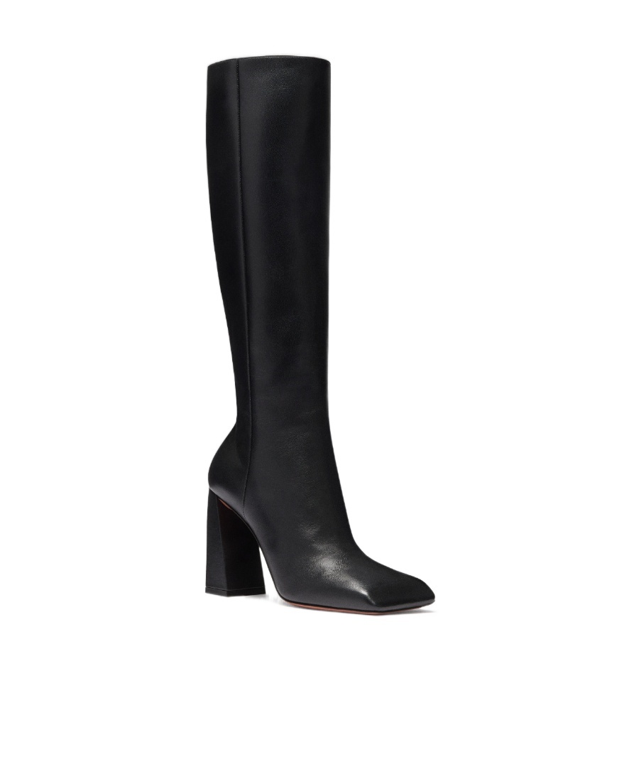 Shop Amina Muaddi Square-toed Boots In Black