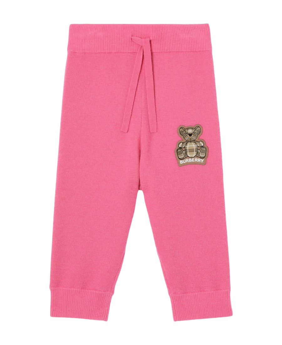 Burberry Girl's Otto Silicone Bear Patch Joggers In Pink