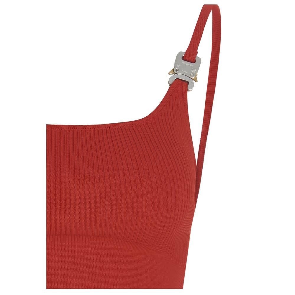 Alyx Buckle-detail Knitted Minidress In Red
