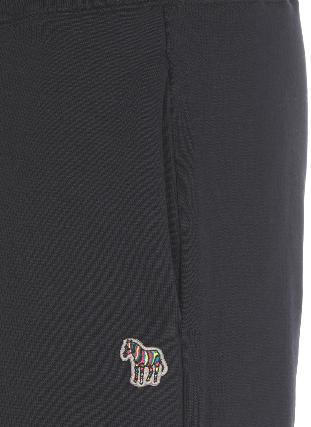 Ps By Paul Smith Zebra-patch Organic-cotton Track Shorts In Black
