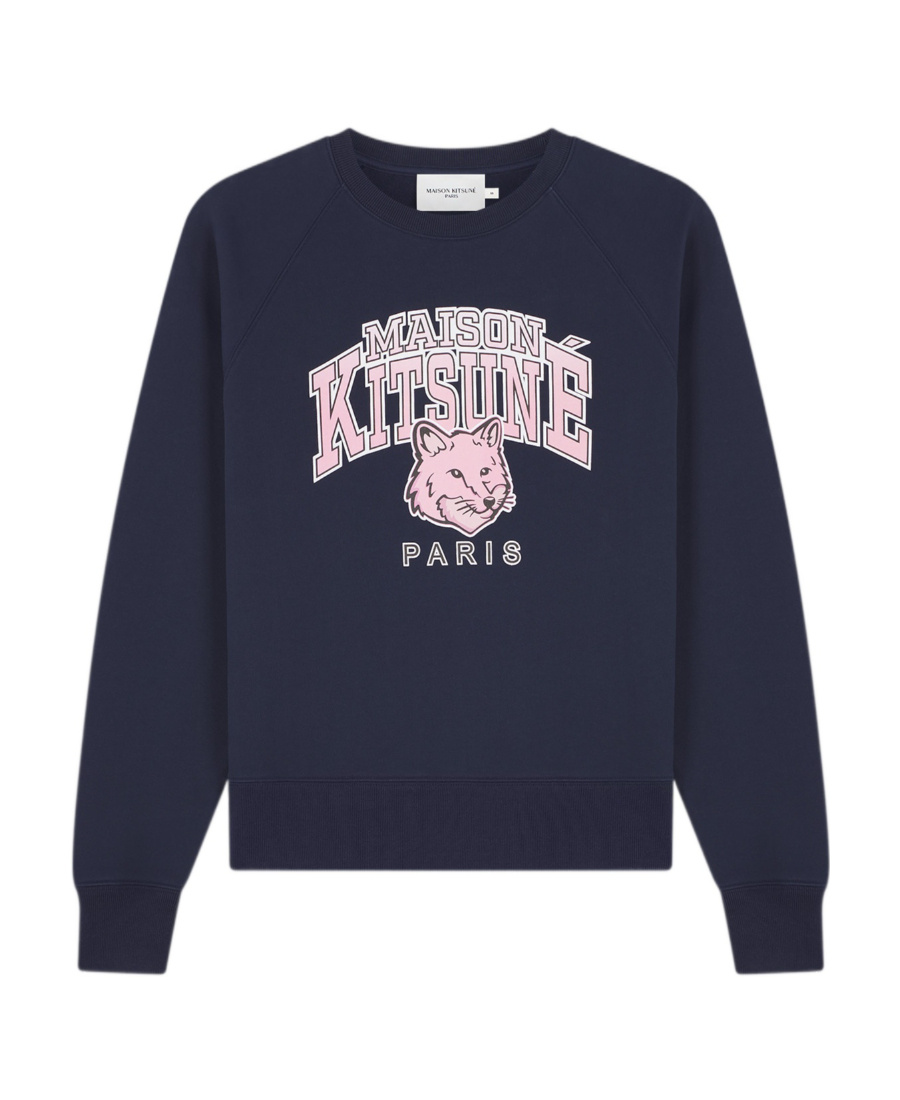 Maison Kitsuné Graphic-print Cotton Sweatshirt In Blue