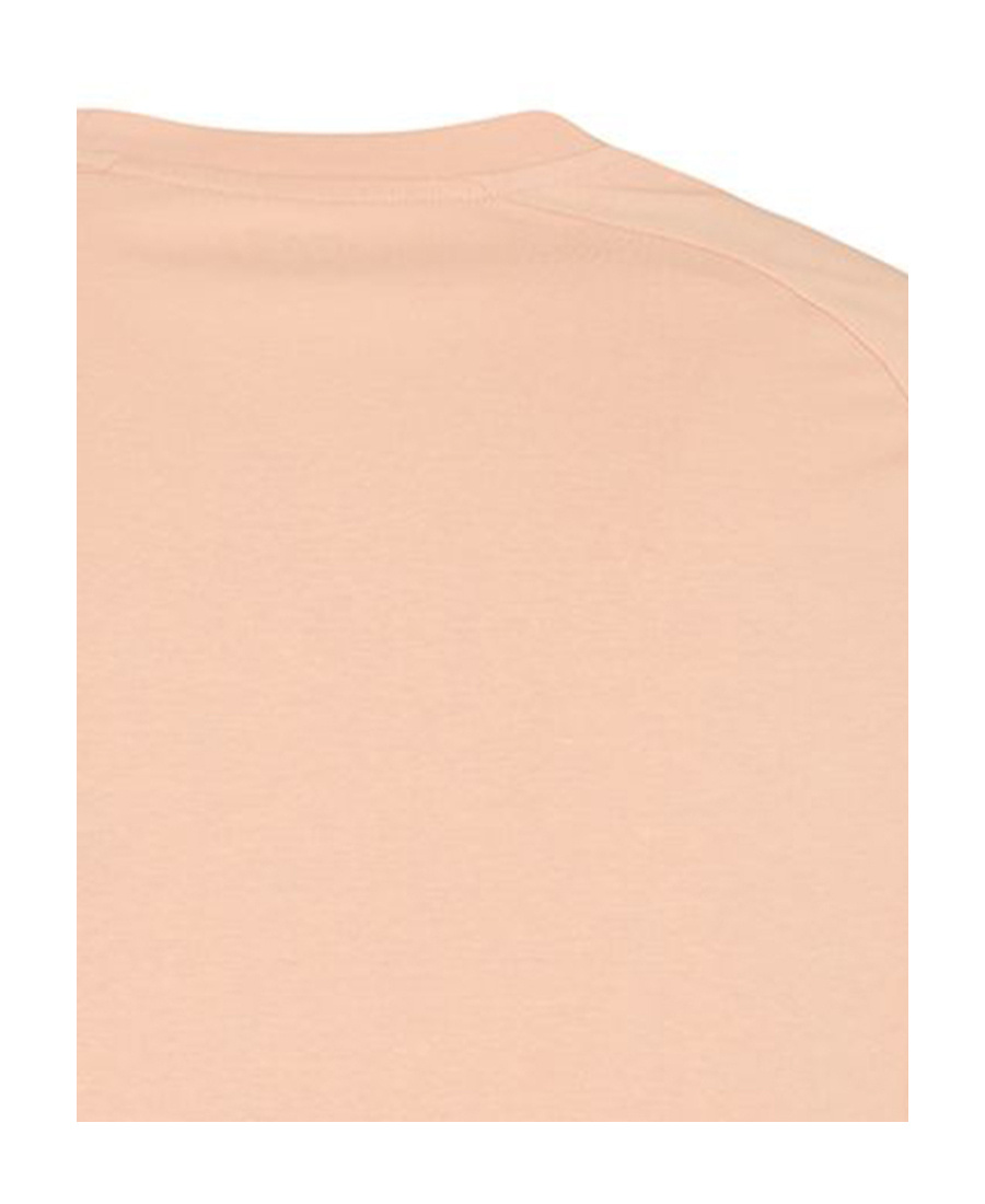Ea7 Line Logo Shoulder-inserted Round-neck T-shirt In Nude