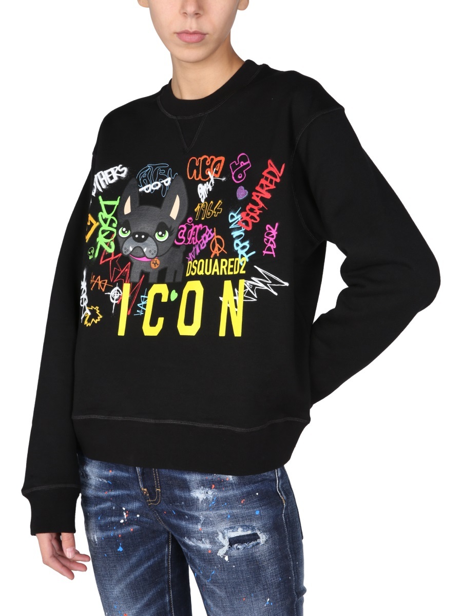 Dsquared2 Graphic-print Sweatshirt In Black