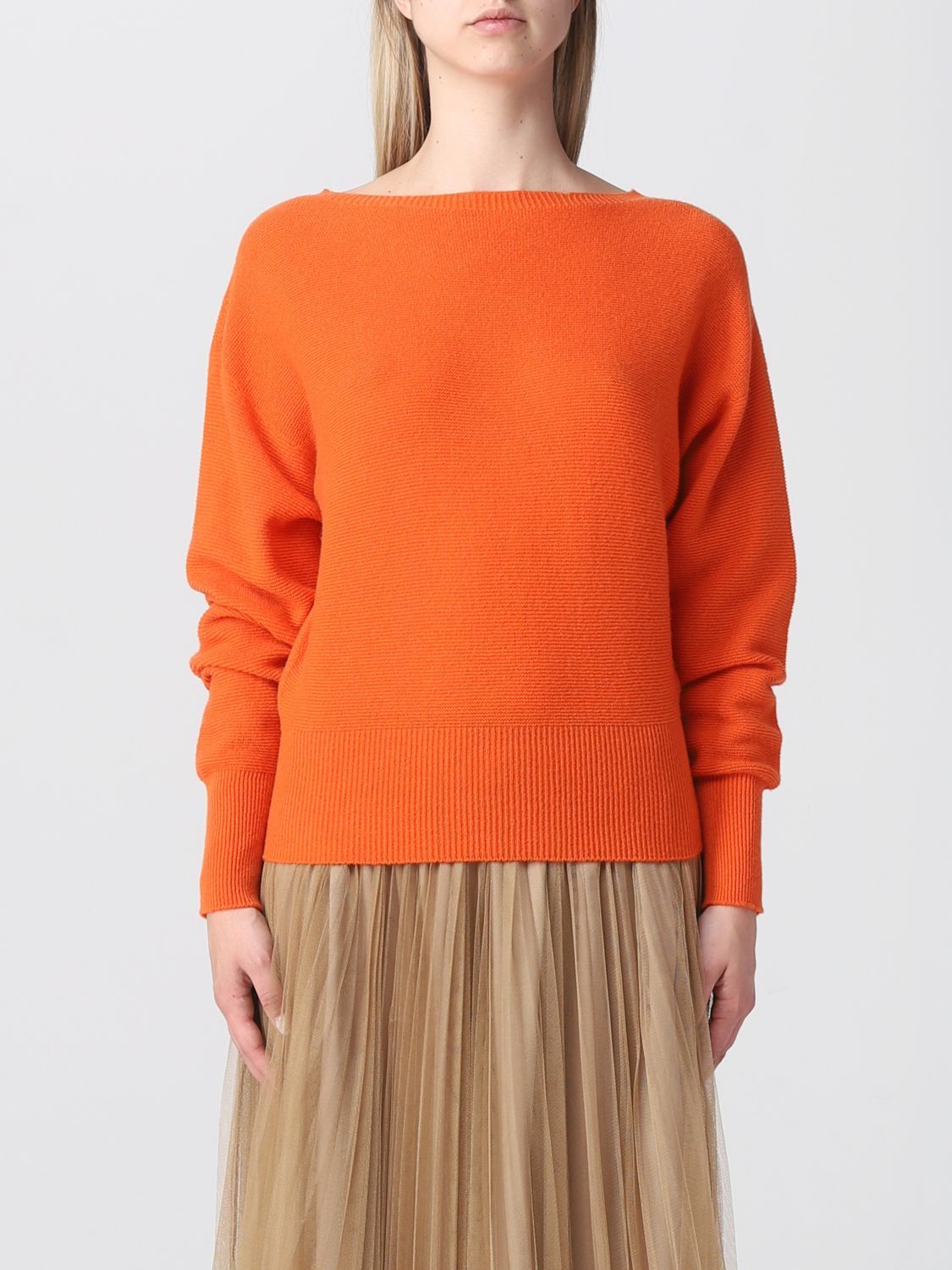 Fabiana Filippi Long Sleeve Sweater In Orange