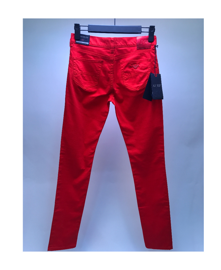 Shop Armani Jeans Logo Straight Jeans In Red