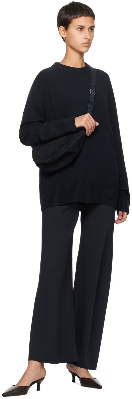 The Row Small Slouchy Banana Crossbody Bag In Black