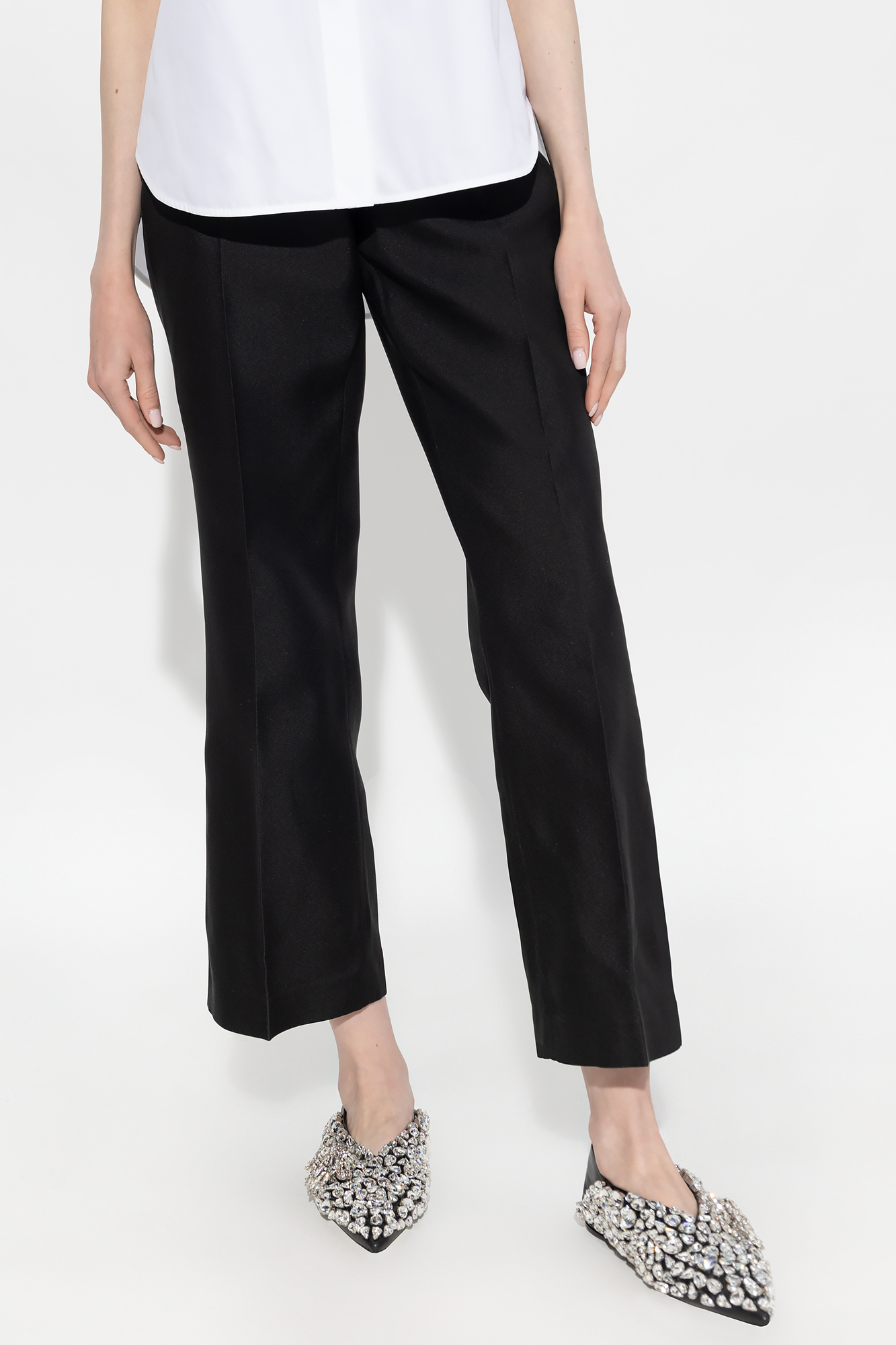 Jil Sander Flared-leg Tailored Trousers In Black