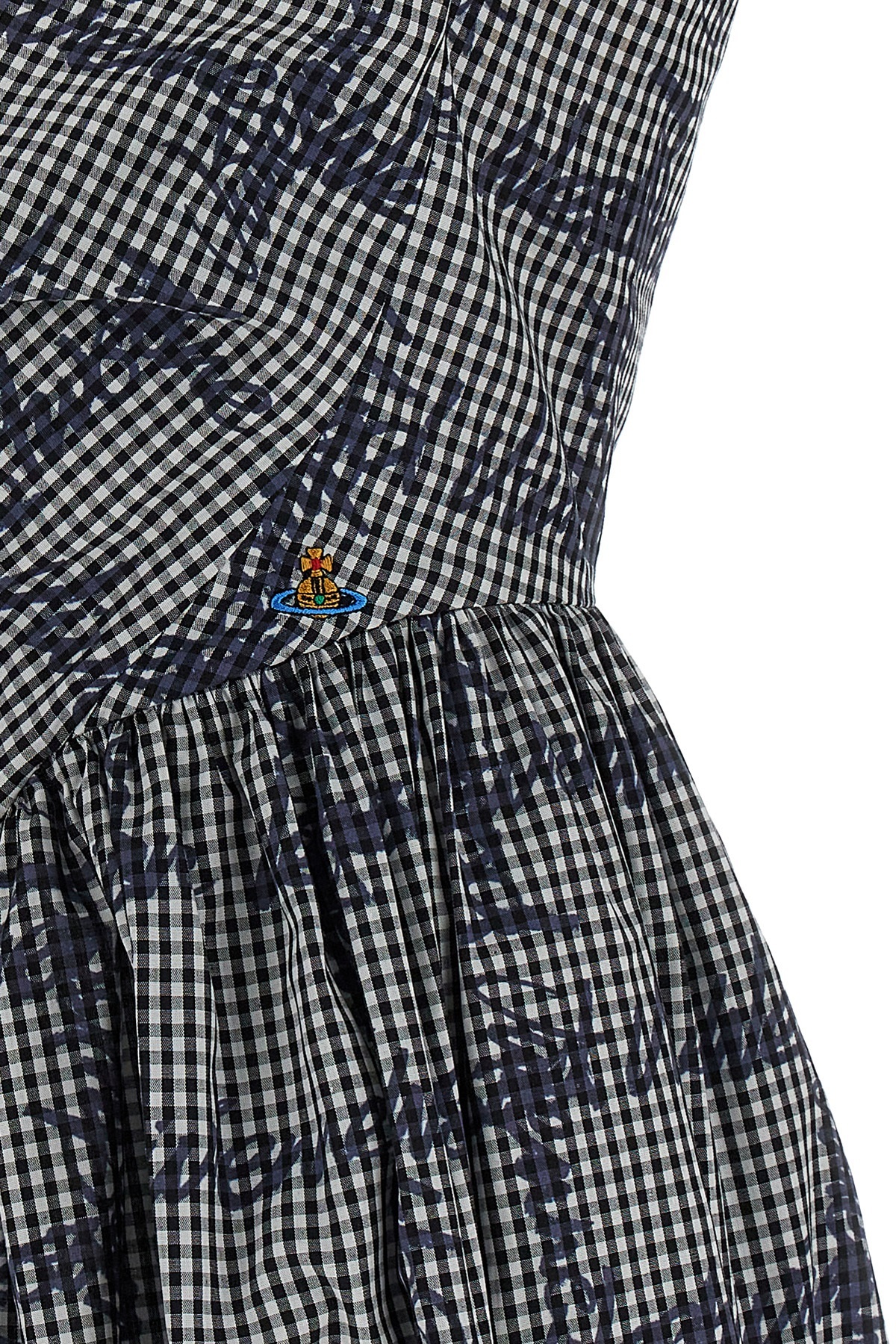 Vivienne Westwood Sunday Gingham Cotton Corset Midi Dress In Black