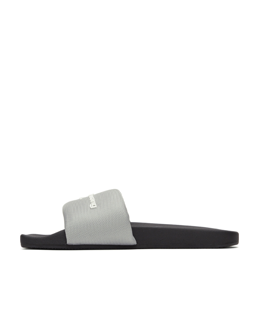 Shop Alexander Wang Logo-print Slider Sandals In Black