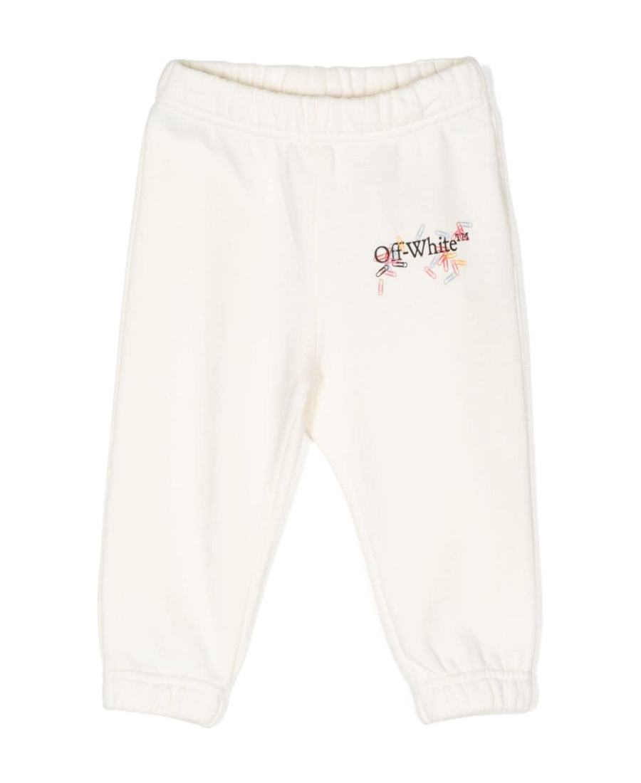 Off-white Logo Printed Casual Pants In White