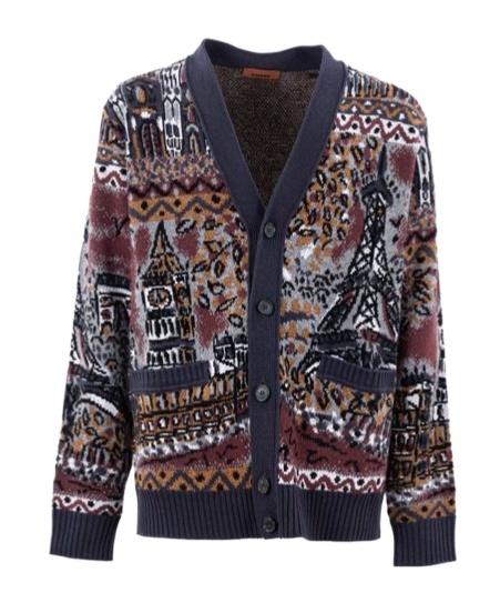 Missoni Patterned-jacquard Cardigan In Black