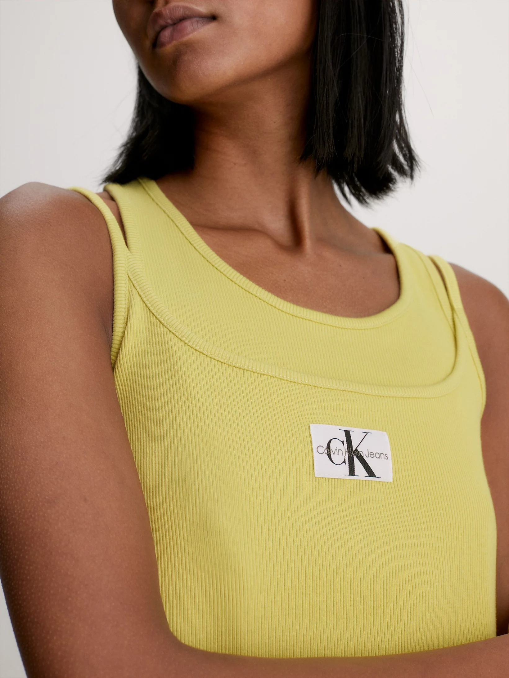 Calvin Klein Jeans Est.1978 Sleeveless Vest In Yellow