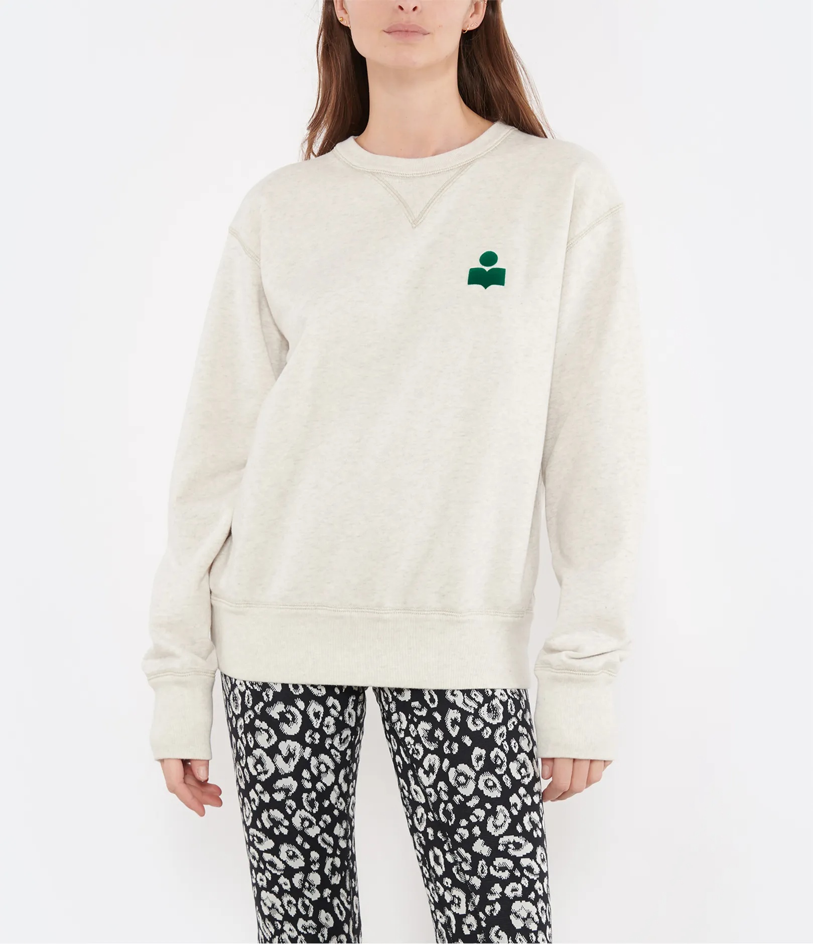 Isabel Marant Long-sleeved Crewneck Sweatshirt In White