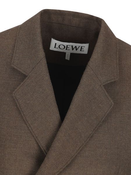 Loewe Double Breasted Tailored Blazer In Brown