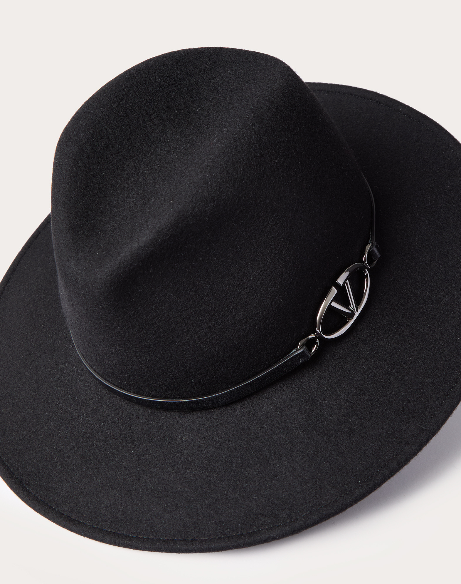 Valentino Vlogo Fedora Hat In Black