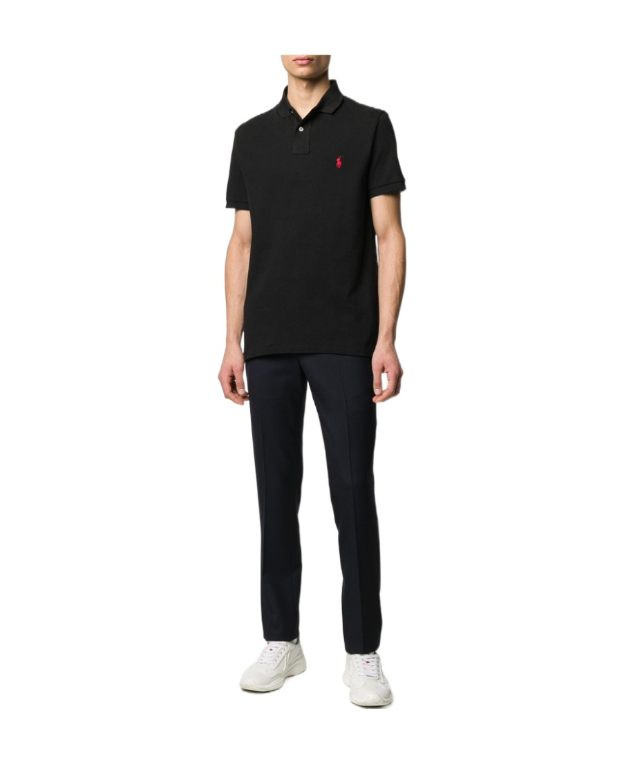 Polo Ralph Lauren Embroidered-logo Polo Shirt In Black