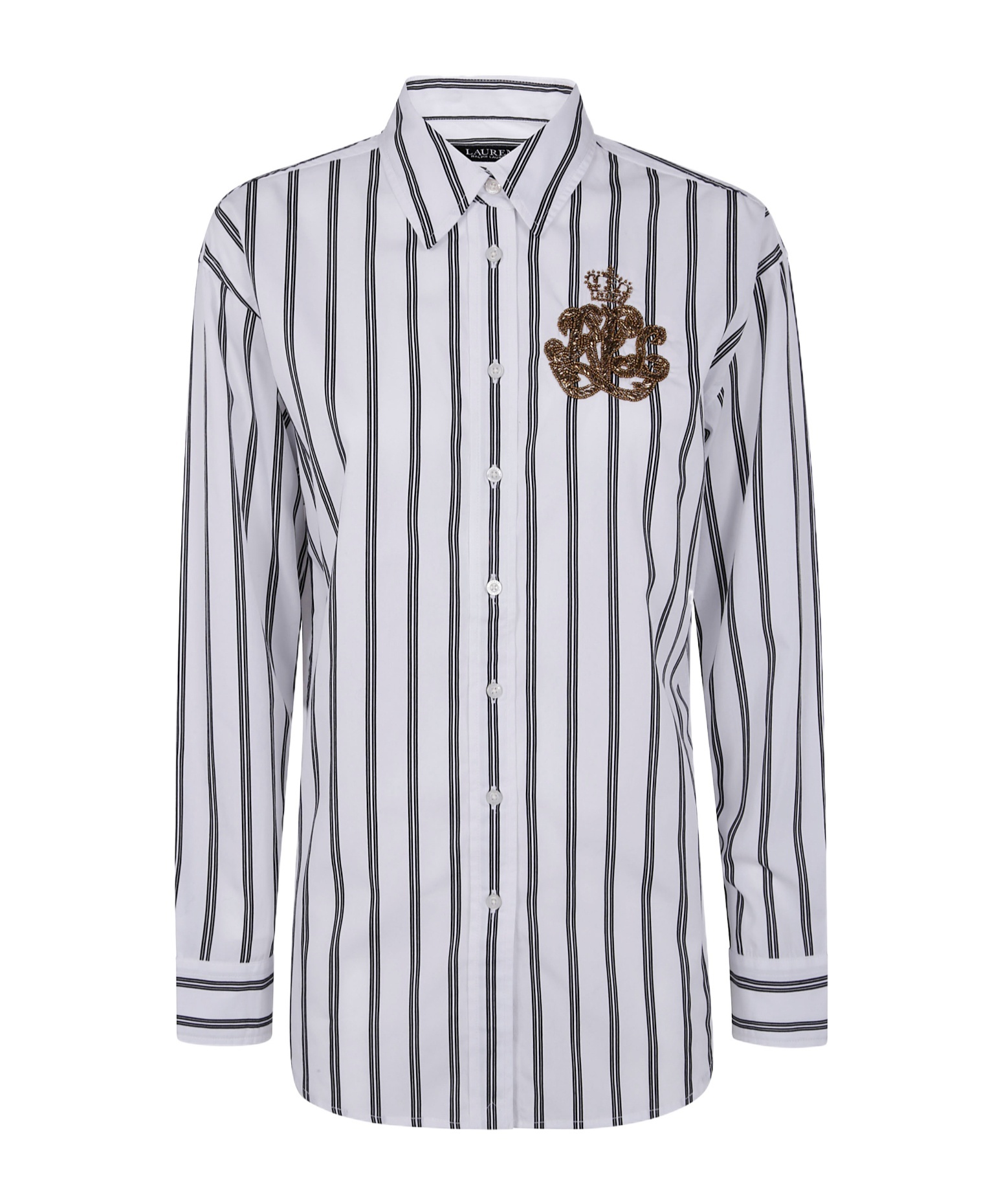 Ralph Lauren Striped Beaded-embellished Shirt In Multi