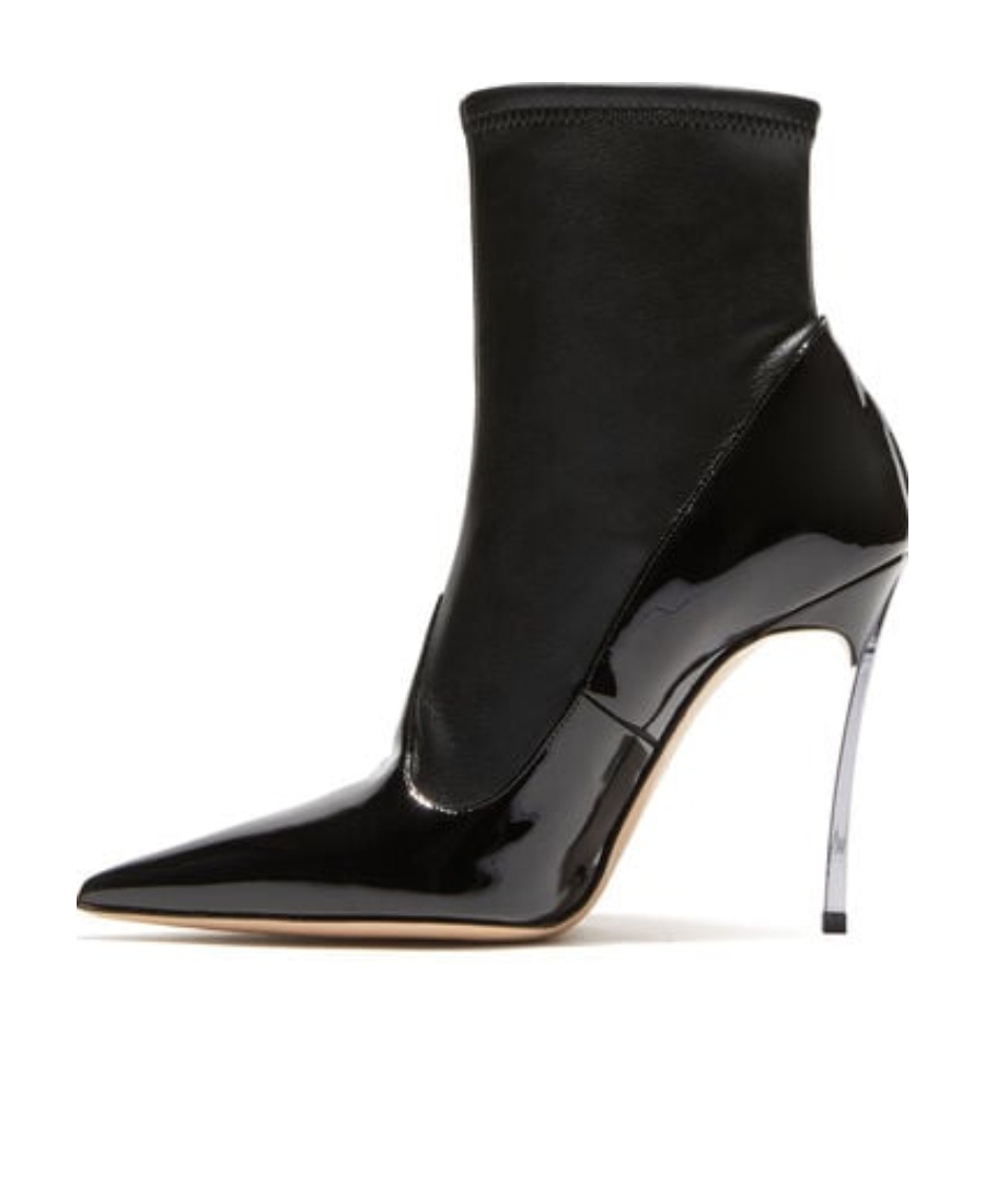Casadei Super Blade Divina 115mm Leather Boots In Black