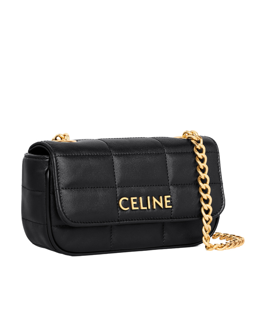 CELINE MINI SHOULDER CHAIN MATELASSE MONOCHROME CELINE IN QUILTED CALFSKIN