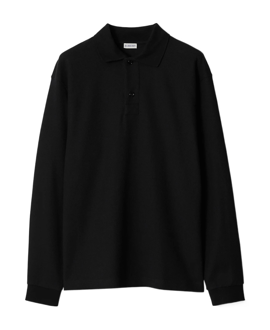 BURBERRY LONG-SLEEVE PIQUÉ POLO SHIRT