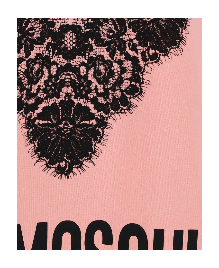 Moschino Graphic-print Short-sleeved T-shirt In Pink