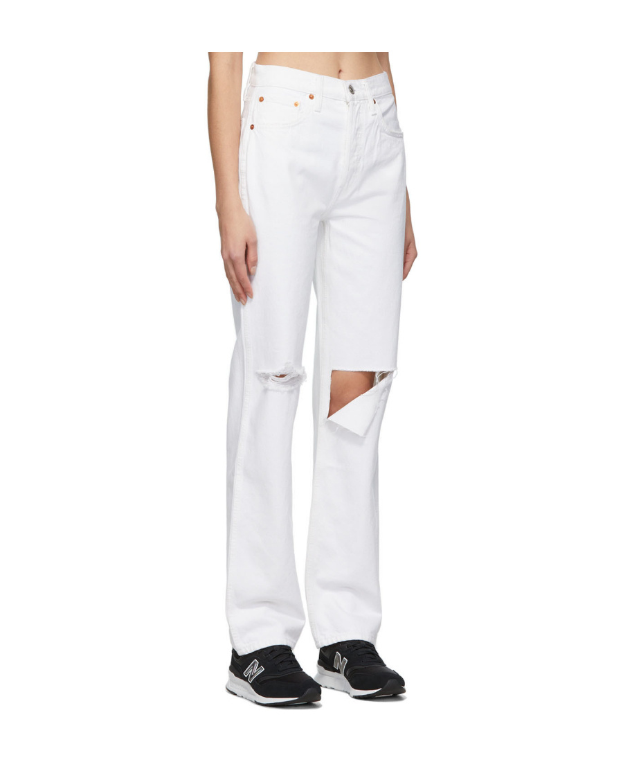 Re/done Make Old Jeans With A High Waist In White