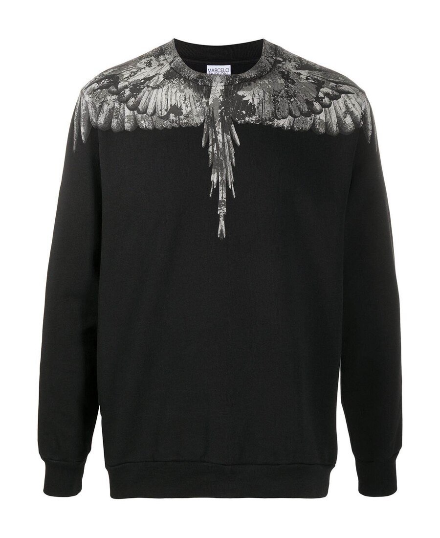 Marcelo Burlon County Of Milan Wings Print Sweatshirt In Black