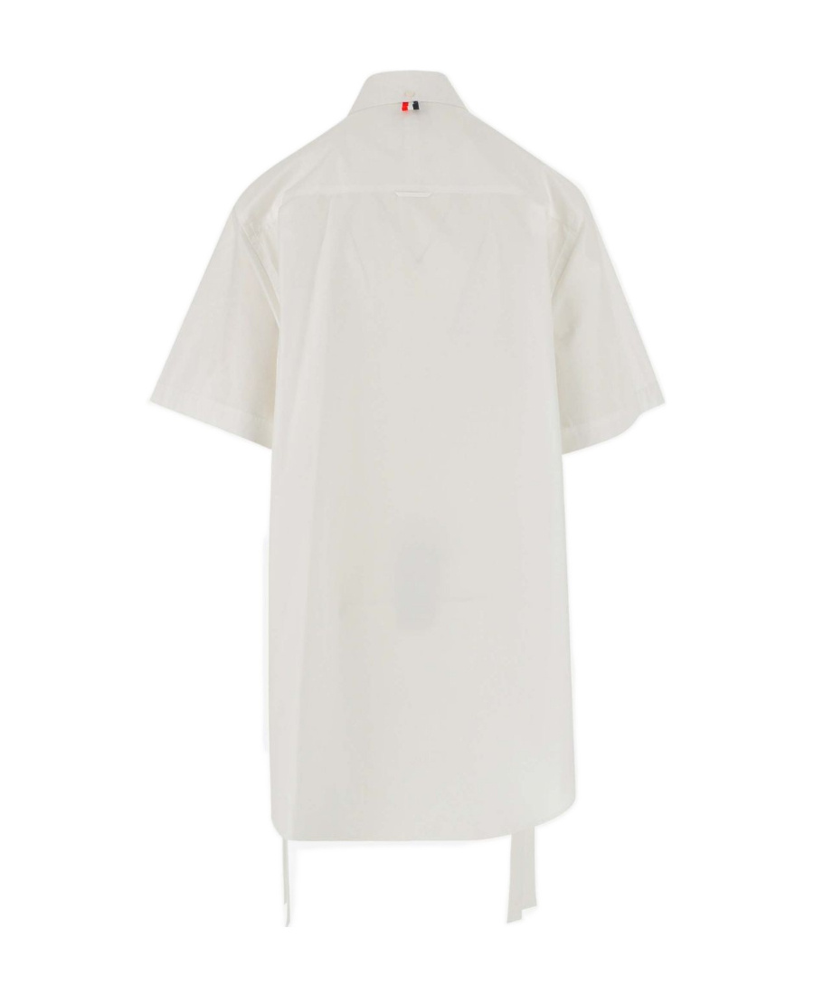 Thom Browne White Poplin Shirt Mini Dress In White