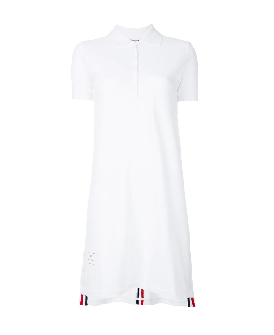 THOM BROWNE THOM BROWNE RWB STRIPED POLO DRESS